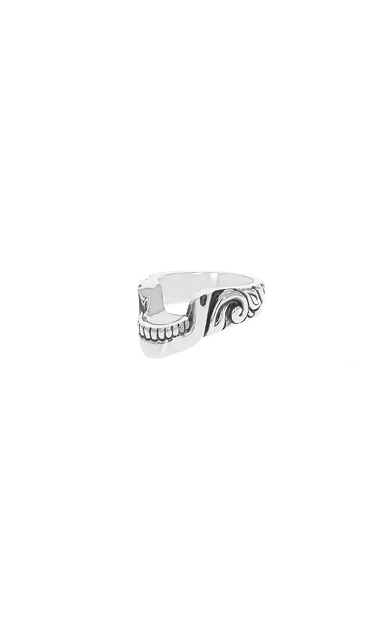 Stacked Skull Ring w/ Scroll Design