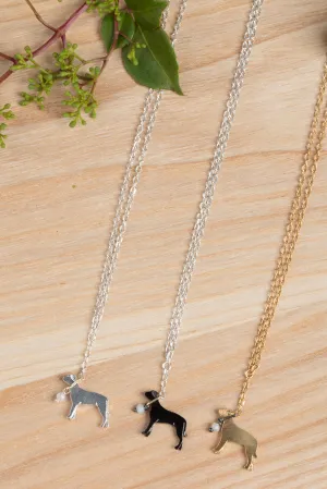 Staffordshire Bull Terrier on a lead necklace