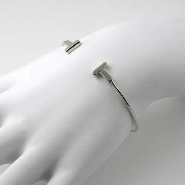 Sterling Silver Plain "T" Fashion Bangle