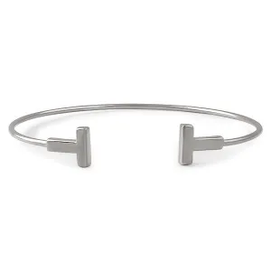 Sterling Silver Plain "T" Fashion Bangle Sterling Silver Plain "T" Fashion Bangle
