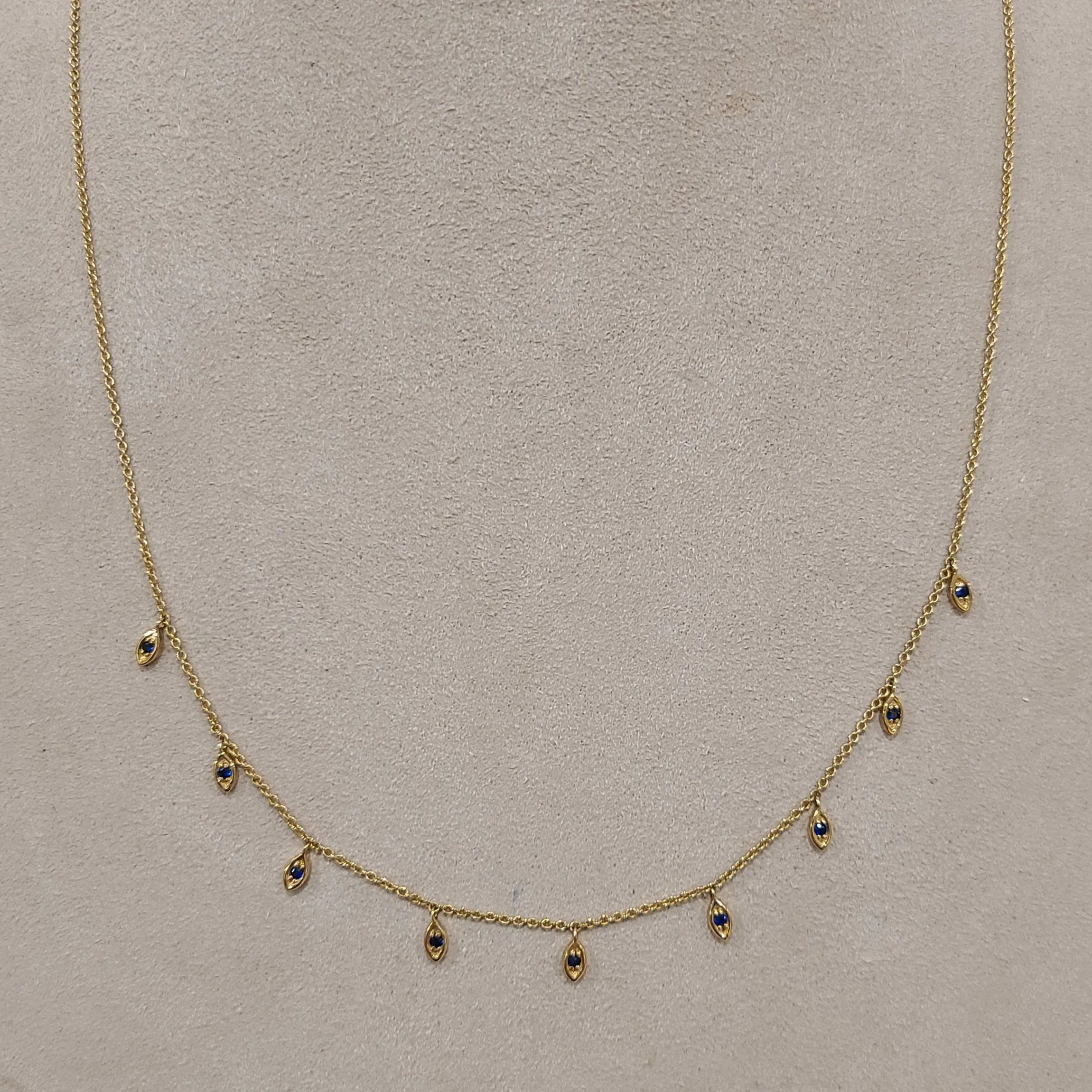 Sydney Evan Sapphire Evil Eye Dangle Necklace