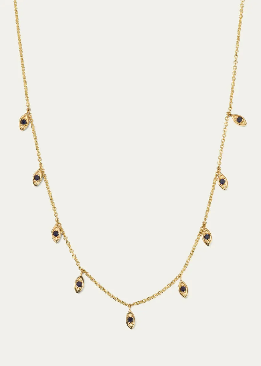 Sydney Evan Sapphire Evil Eye Dangle Necklace