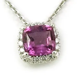 Vintage Antique 14k White Gold Purple Sapphire and Diamond Pendant Vintage Antique 14k White Gold Purple Sapphire and Diamond Pendant