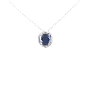 White Gold Sapphire Solitaire Pendant White Gold Sapphire Solitaire Pendant